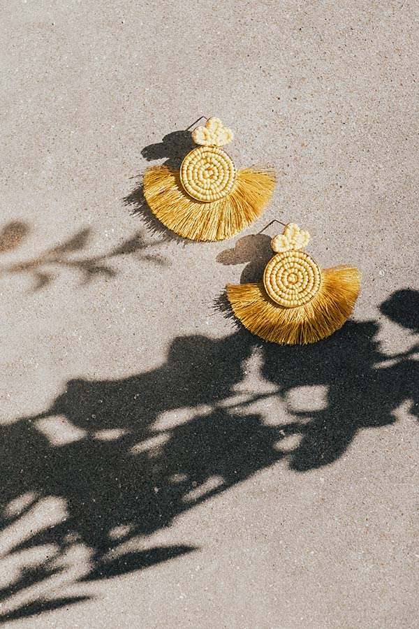 Champagne Sippin' Earrings In Marigold