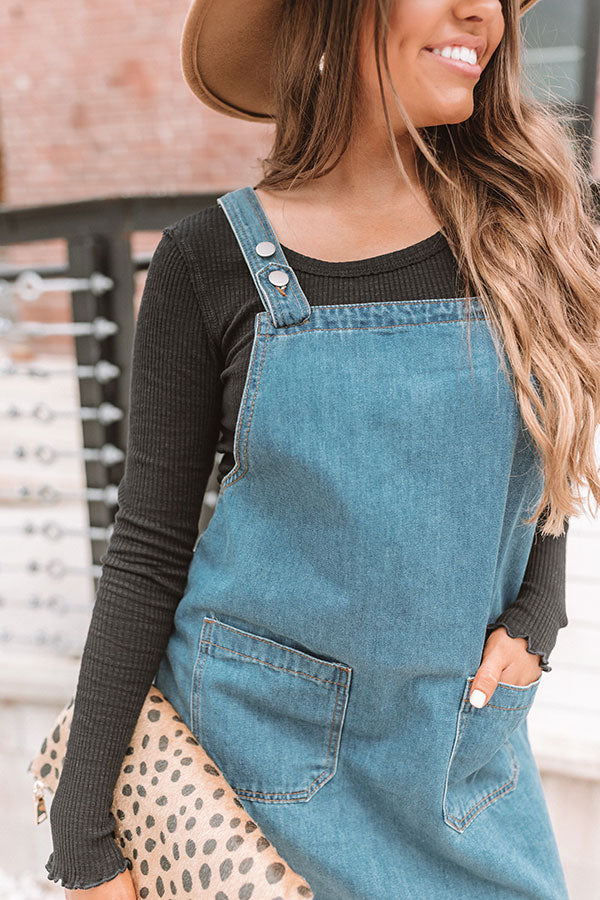 The Esther Denim Overall Dress – Lace & Lilac