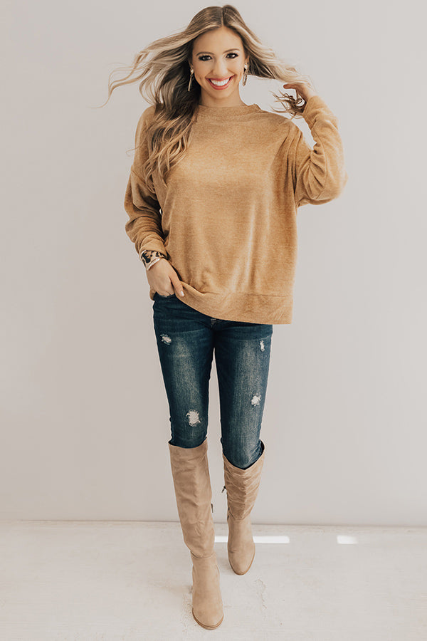 Chill In The Air Sweater in Camel