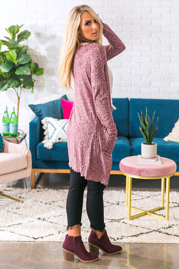 Cocoa At The Lodge Cardigan in Wine • Impressions Online Boutique