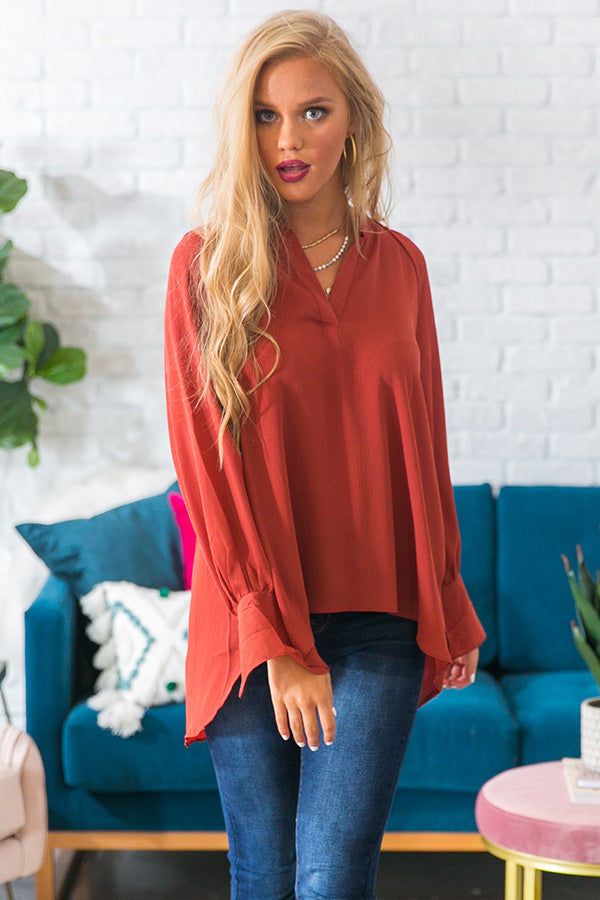 Livin' Luxe Shift Top in Aurora Red