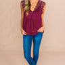 Bombshell Brunch Lace Top in Wine Image - 1