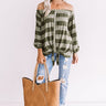 Cute As A Button Off Shoulder Top in Olive Image - 1
