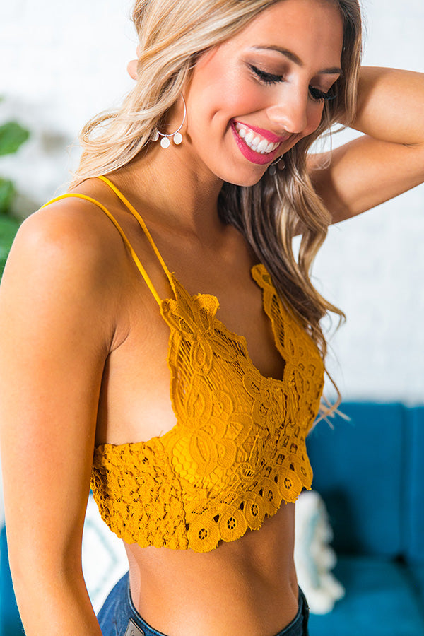 Happy Days Lace Bralette in Mustard • Impressions Online Boutique