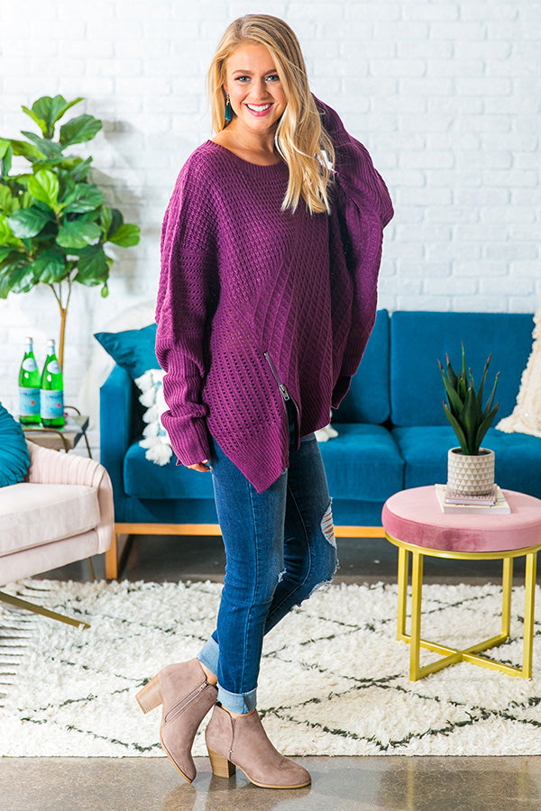 Denver Divine Knit Sweater in Purple Image - 3