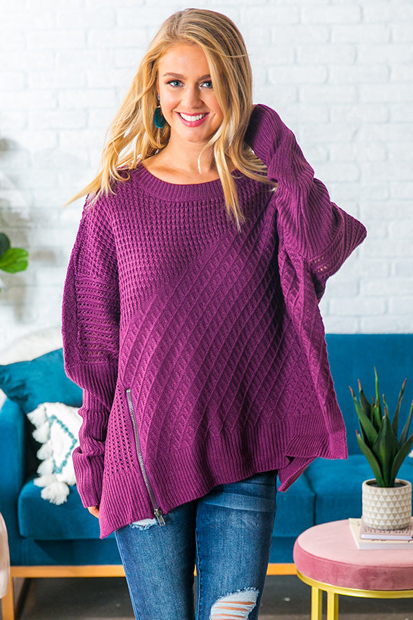 Denver Divine Knit Sweater in Purple Image - 2