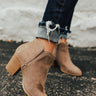 The Tawny Faux Suede Bootie in Taupe Image - 1