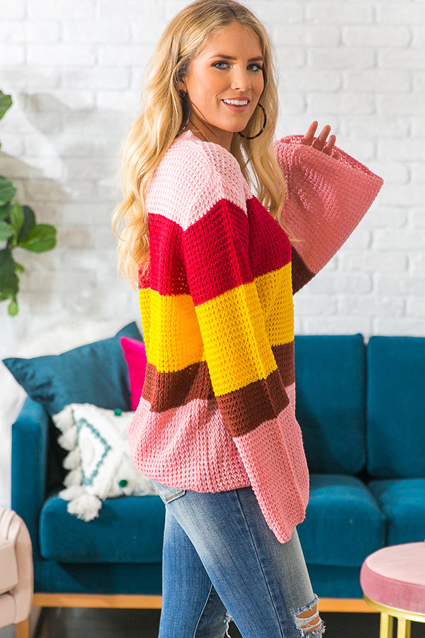 Seasons Change Color Block Sweater Image - 4