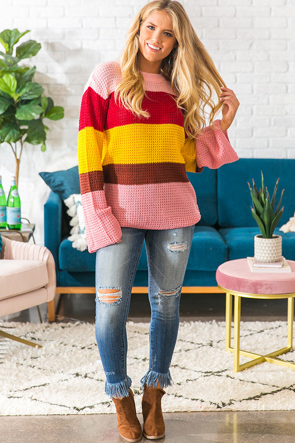 Seasons Change Color Block Sweater