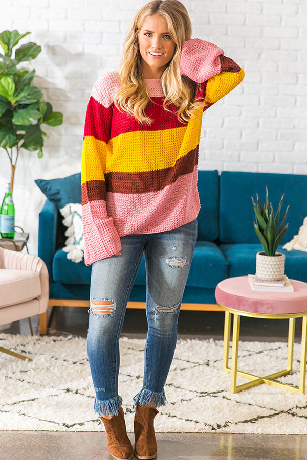 Seasons Change Color Block Sweater Image - 3