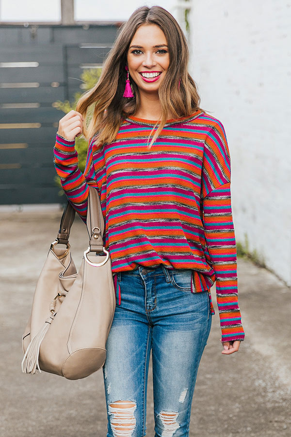 In The Groove Stripe Shift Top Image - 1