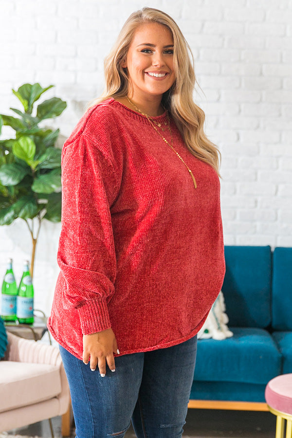 PSL Season Chenille Sweater In Rose Curves Image - 2