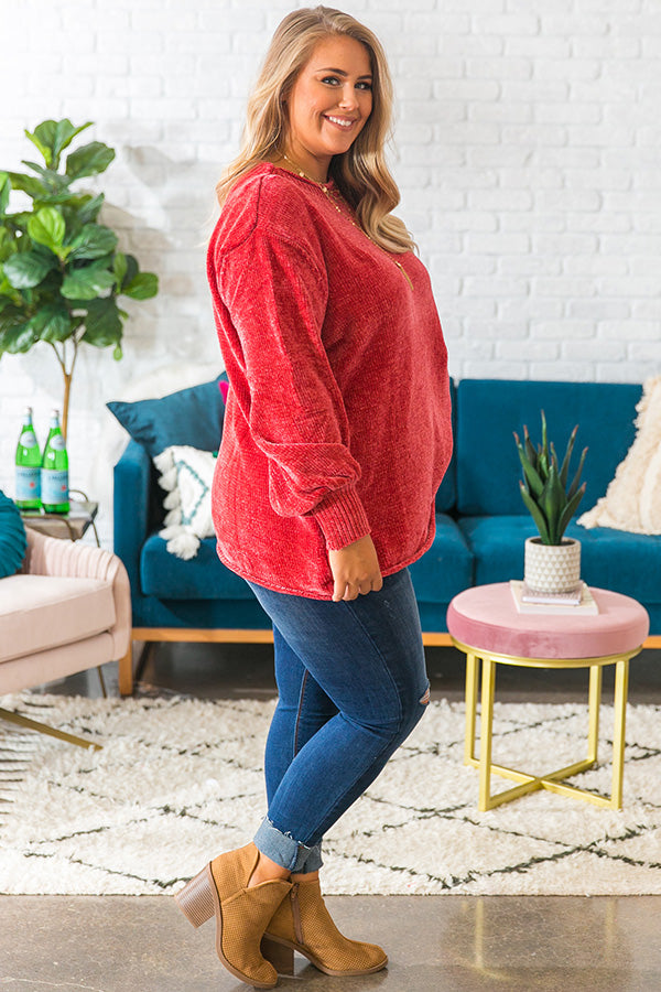 PSL Season Chenille Sweater In Rose Curves Image - 3