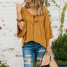 London Romance Front Tie Top in Mustard Image - 1