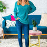 Cabin Side Cuddles Chenille Sweater in Jade Image - 1