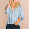 London Romance Front Tie Top in Grey Image - 1