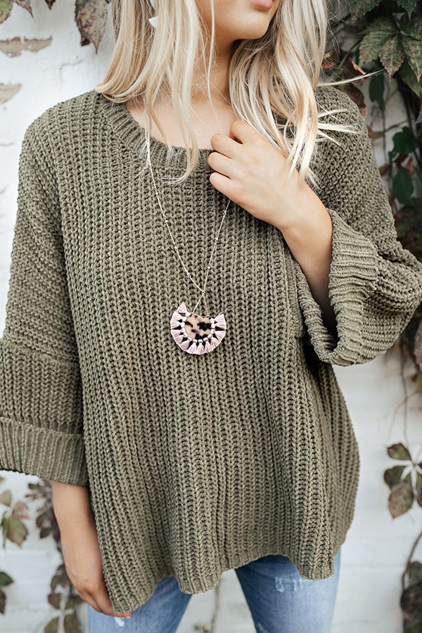 Champagne Sparkle Necklace In Blush Image - 2