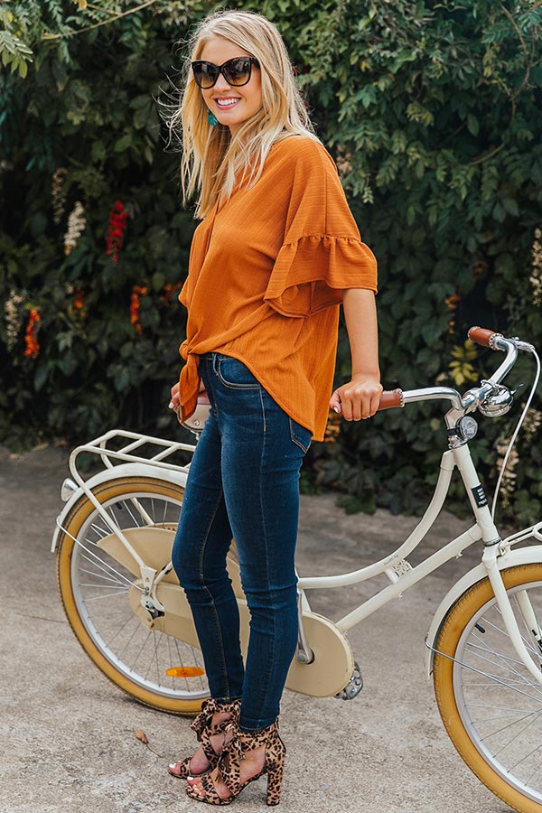 Leaves and Lattes Shift Top in Pumpkin Image - 3