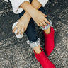 The Dailey Faux Suede Bootie in Red Image - 1