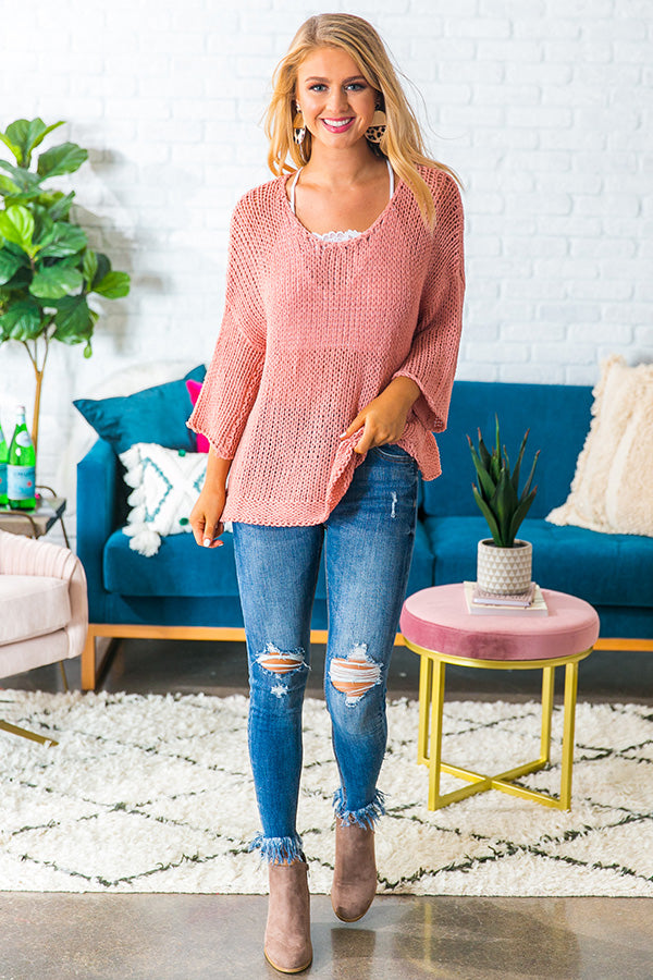 Charleston Cuddles Knit Sweater in Blush Image - 2