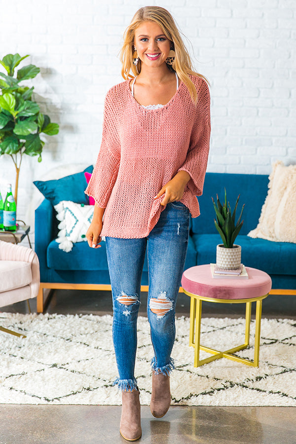 Charleston Cuddles Knit Sweater in Blush • Impressions Online Boutique