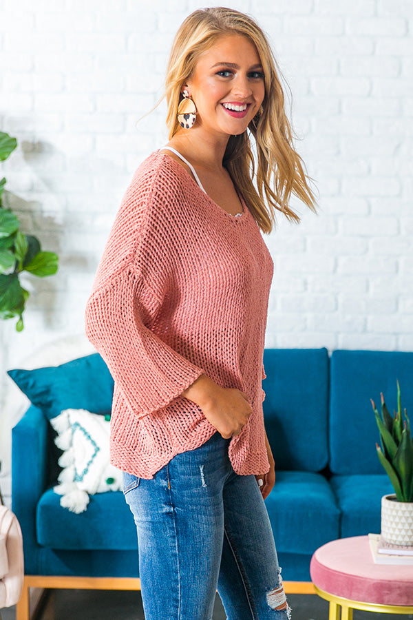 Charleston Cuddles Knit Sweater in Blush Image - 4