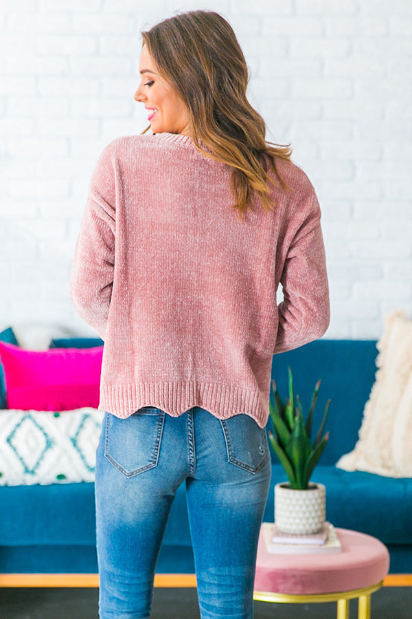 Colorado Cabin Chenille Sweater in Blush Image - 4