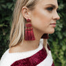 Martini Meet Up Tassel Earrings In Wine Image - 1