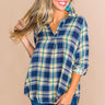 Apple Picking Pretty Plaid Top in Blue Image - 1