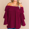 Melrose Moment Off Shoulder Top in Wine Curves Image - 1