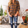 Harvest Latte Plaid Top in Mustard Image - 1