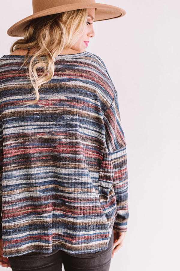 Rocky Mountain Skies Shift Top in Blue Image - 4