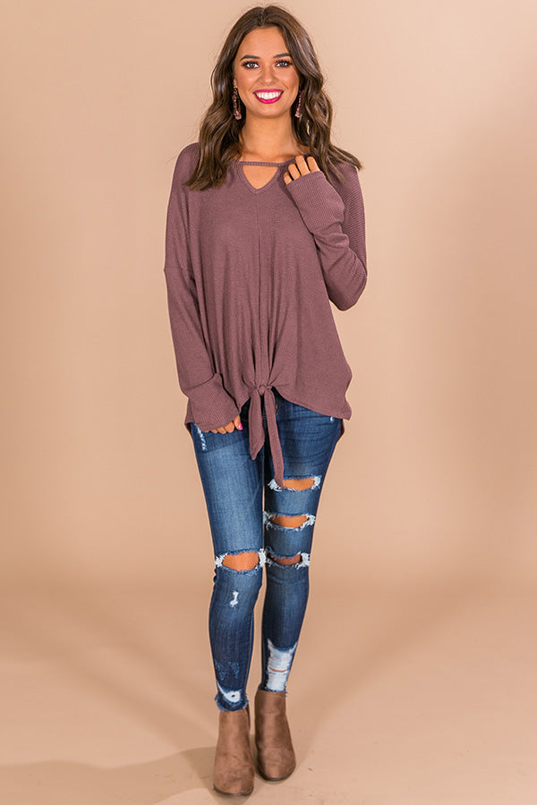 Lattes For Two Waffle Knit Top in Heirloom Lilac Image - 1