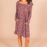 Cozy In Leopard Shift Dress in Windsor Wine Image - 1