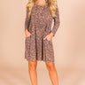 Cozy In Leopard Shift Dress in Mocha Image - 1
