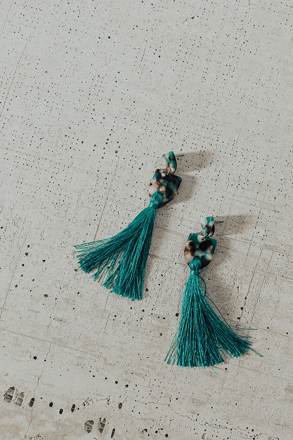 London Dreaming Tassel Earrings In Turquoise