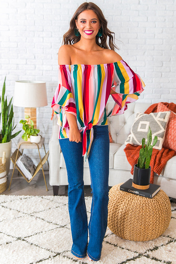 Autumn Breeze Stripe Shift Top Image - 2