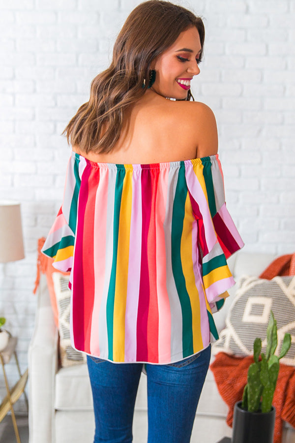 Autumn Breeze Stripe Shift Top Image - 4