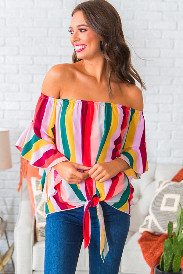 Autumn Breeze Stripe Shift Top Image - 1