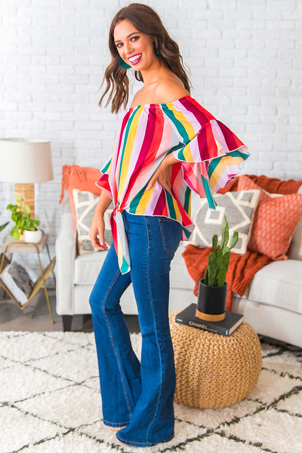 Autumn Breeze Stripe Shift Top Image - 3