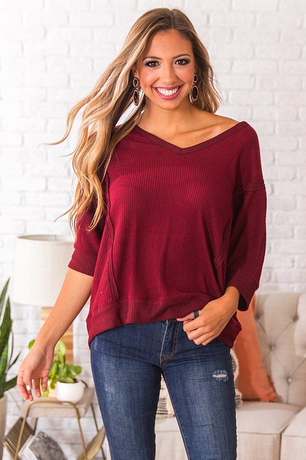 Vineyard Cuddles Shift Top in Wine Image - 1