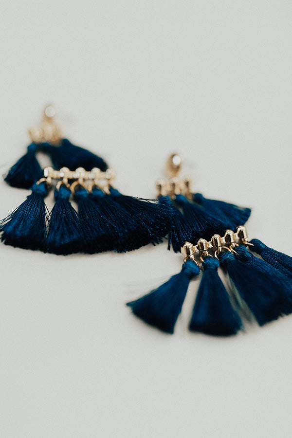 Salsa At Sunset Tassel Earrings in Sapphire Image - 2