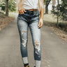 The Gia Mid Rise Distressed Skinny Image - 1