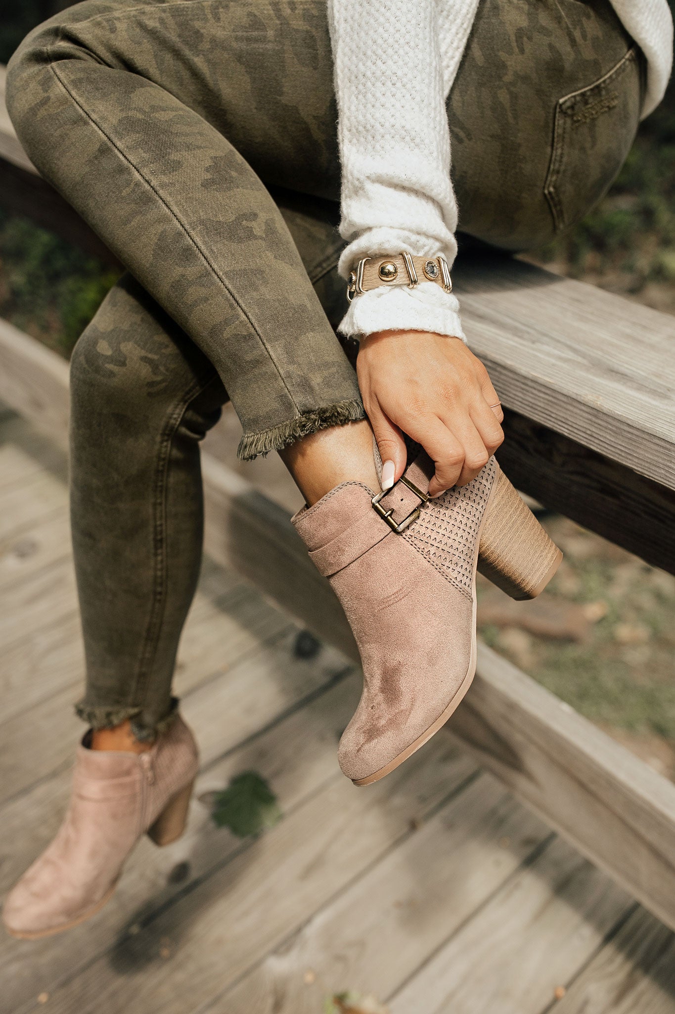 The Laney Faux Suede Bootie Image - 2