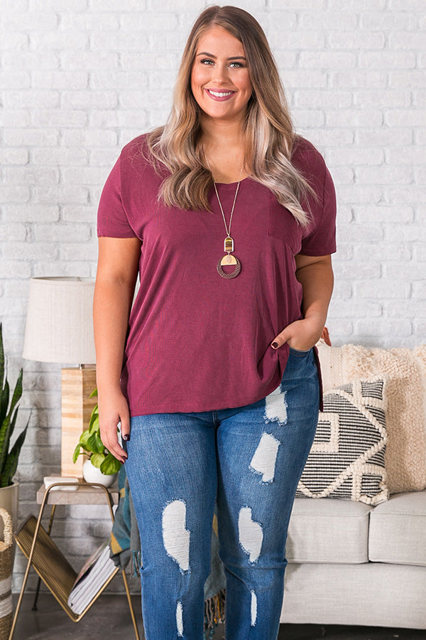 Sippin In Napa Shift Tee in Windsor Wine Curves Image - 2