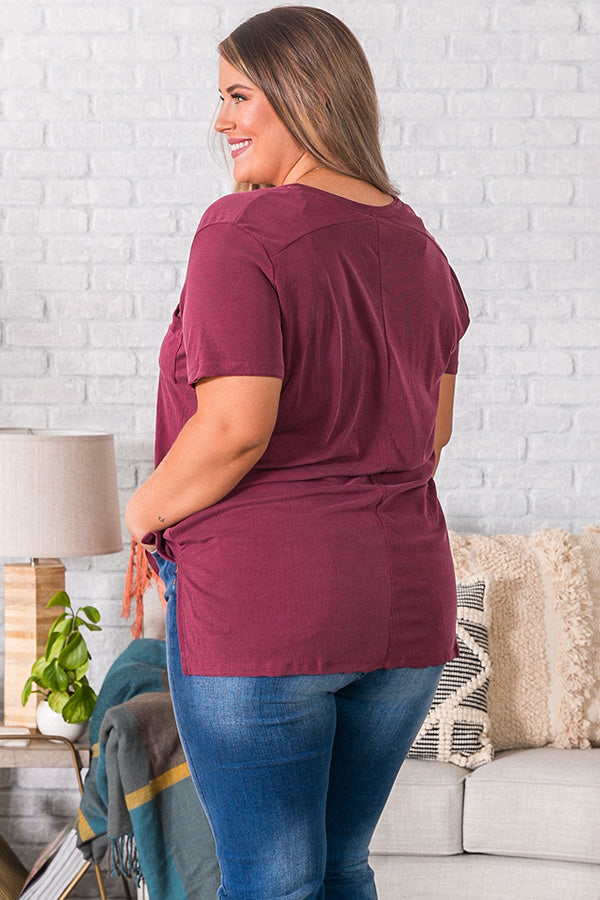 Sippin In Napa Shift Tee in Windsor Wine Curves Image - 4