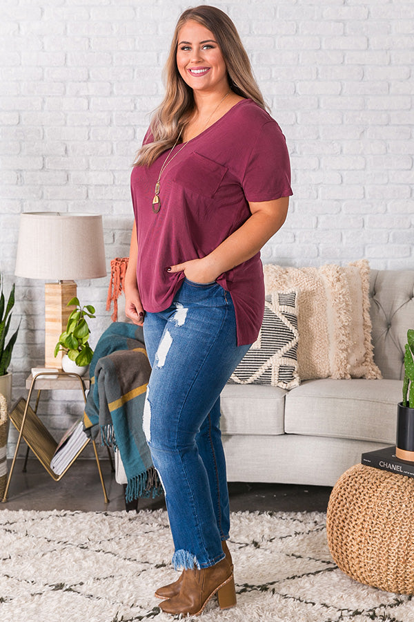 Sippin In Napa Shift Tee in Windsor Wine Curves Image - 3