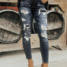The Sarah Mid Rise Distressed Skinny Image - 1