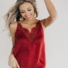 Insta-Worthy Satin Tank in Wine Image - 1