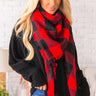Cabin Cuddles Blanket Scarf In Red Image - 1